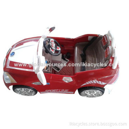 Children's electric car w/4 foam tire, MP3 function, integrated sound system, colorful light effect